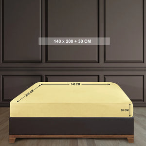 100% Baumwolle Jersey Spanbetttuch - Yellow