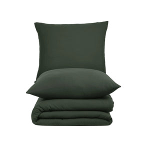 100% Baumwolle Unifabre Musselin Bettwäsche - Koyu Yeşil