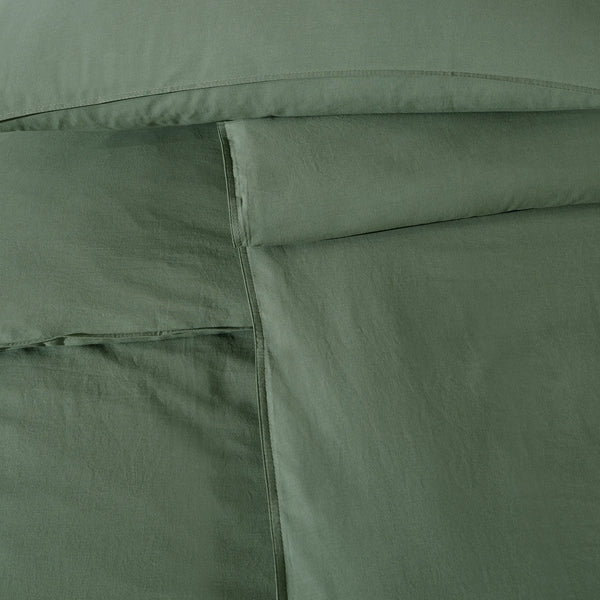 100% Baumwolle Gewaschene Bettwäsche  - Green