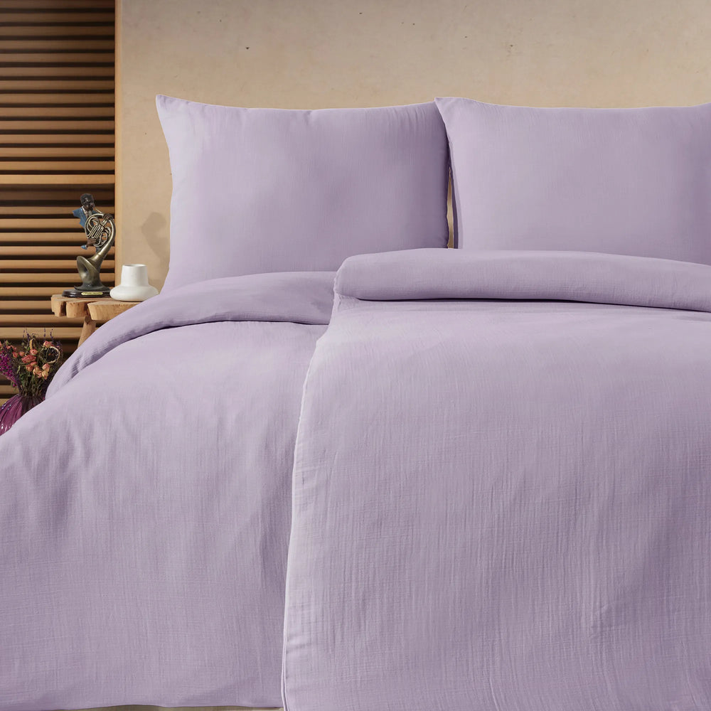 100% Baumwolle Unifabre Musselin Bettwäsche - Lila