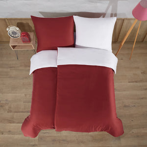 100% Baumwolle A-B Satin Bettwäsche - Burgunderrot