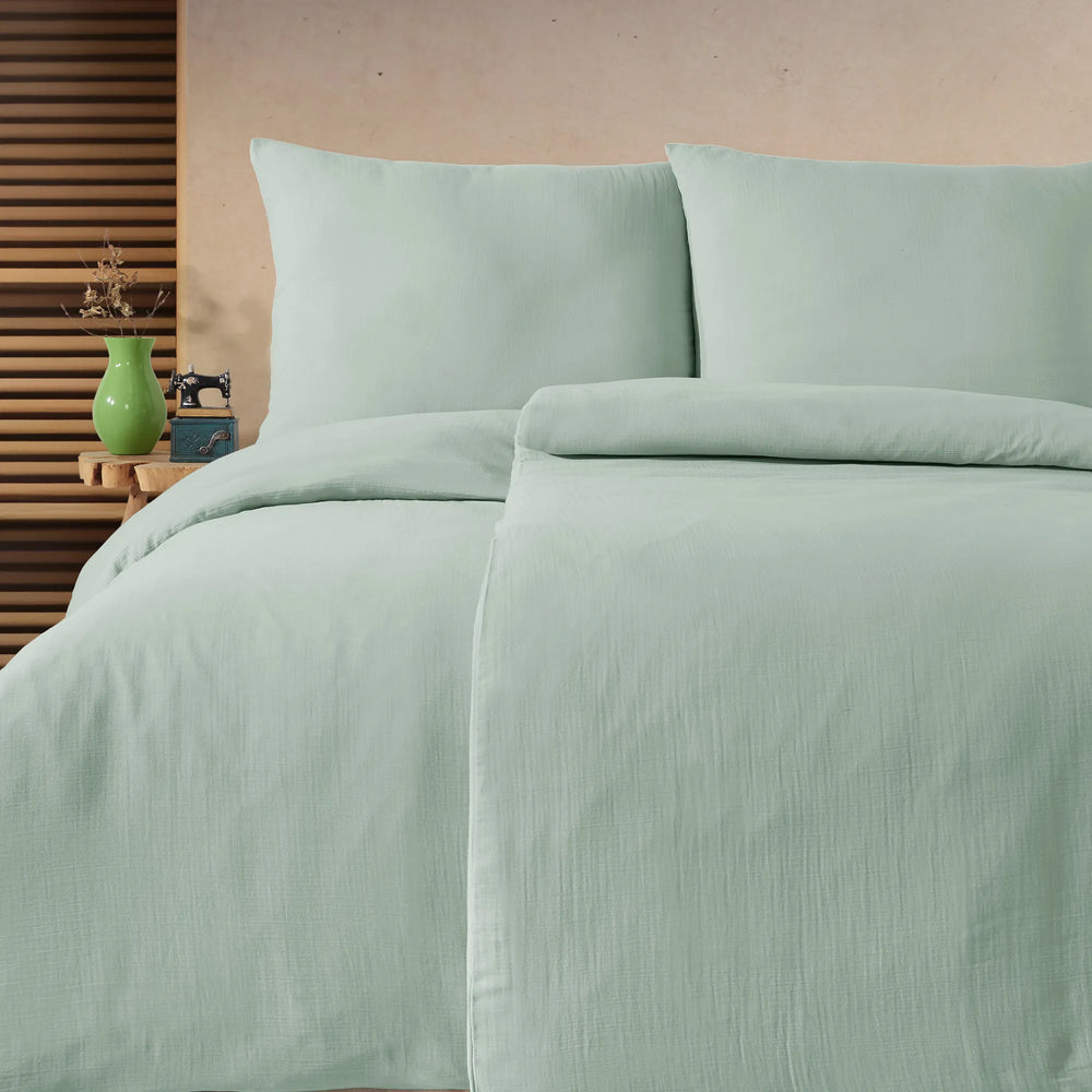 100% Baumwolle Unifabre Musselin Bettwäsche - Mint