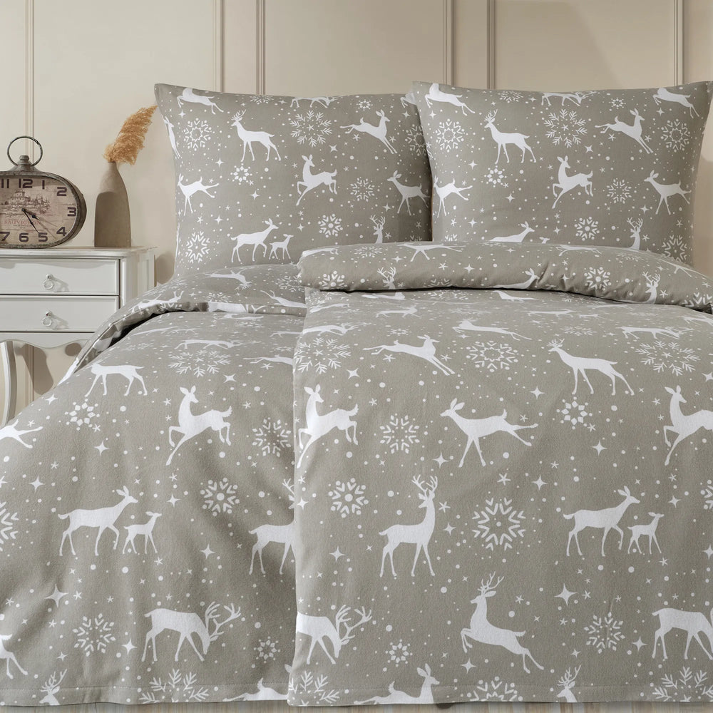 100% Baumwolle Biber Bettwäsche - Navidad