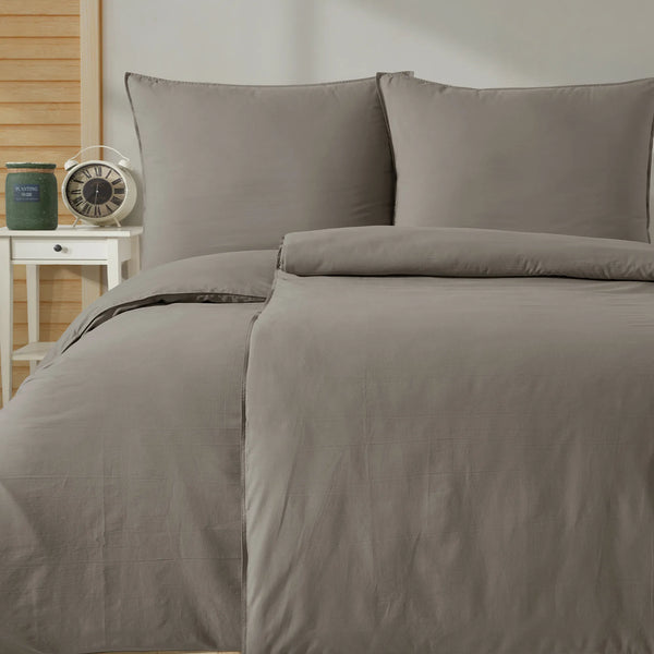 100% Baumwolle Gewaschene Bettwäsche - Olive