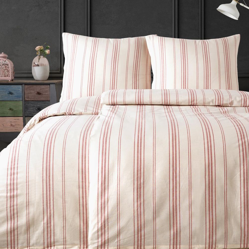 100% Baumwolle Natural Bettwäsche - Red