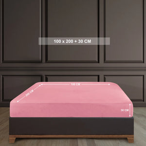 100% Baumwolle Jersey Spanbetttuch - Rose