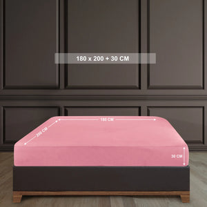 100% Baumwolle Jersey Spanbetttuch - Rose