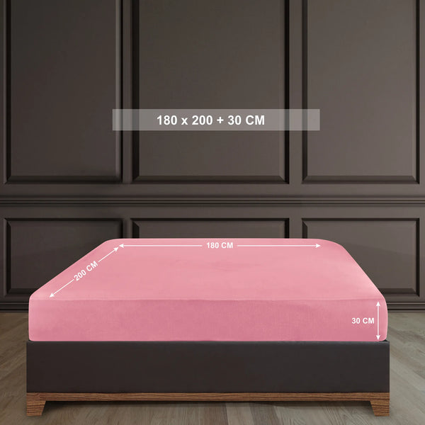 100% Baumwolle Jersey Spanbetttuch - Rose