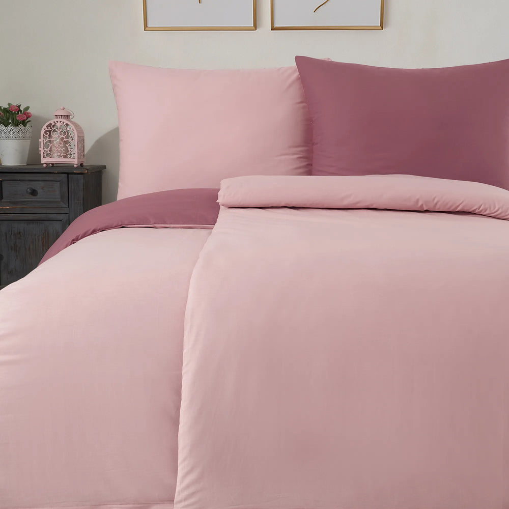 100% Baumwolle A-B Renforcé Bettwäsche - Rose