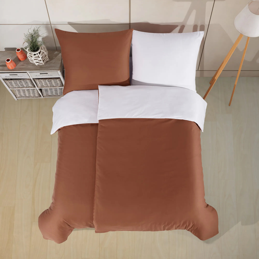 100% Baumwolle A-B Satin Bettwäsche - Russet