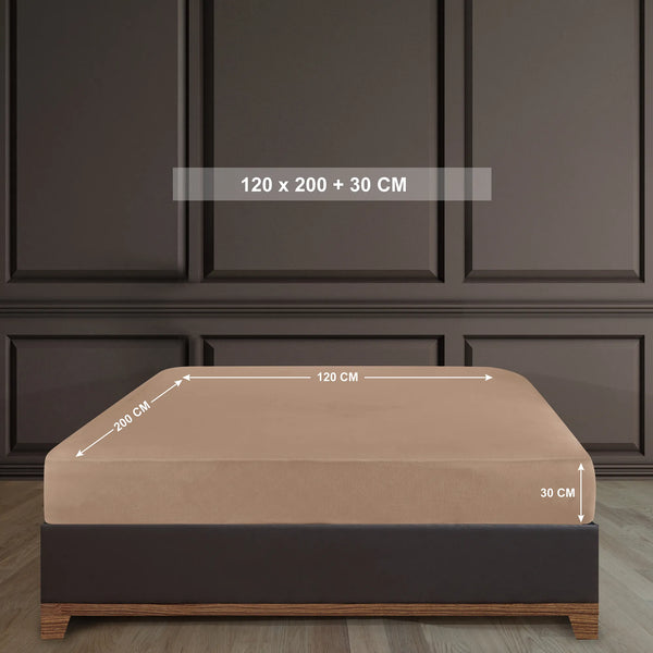 100% Baumwolle Jersey Spanbetttuch - Sand