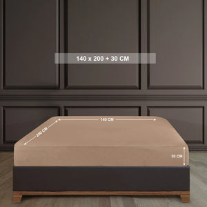 100% Baumwolle Jersey Spanbetttuch - Sand