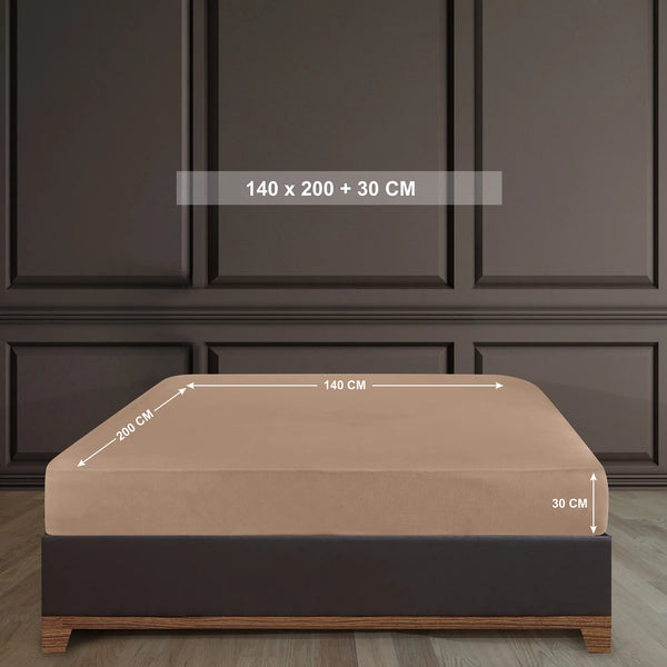 100% Baumwolle Jersey Spanbetttuch - Sand