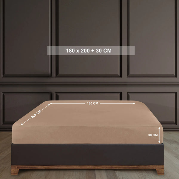 100% Baumwolle Jersey Spanbetttuch - Sand