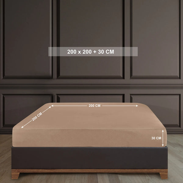 100% Baumwolle Jersey Spanbetttuch - Sand