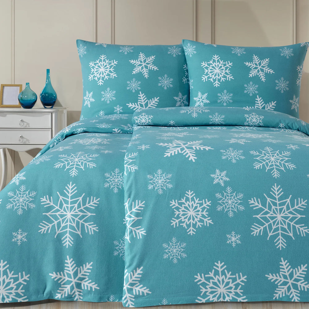 100% Baumwolle Biber Bettwäsche - Snowy