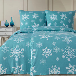 100% Baumwolle Biber Bettwäsche - Snowy