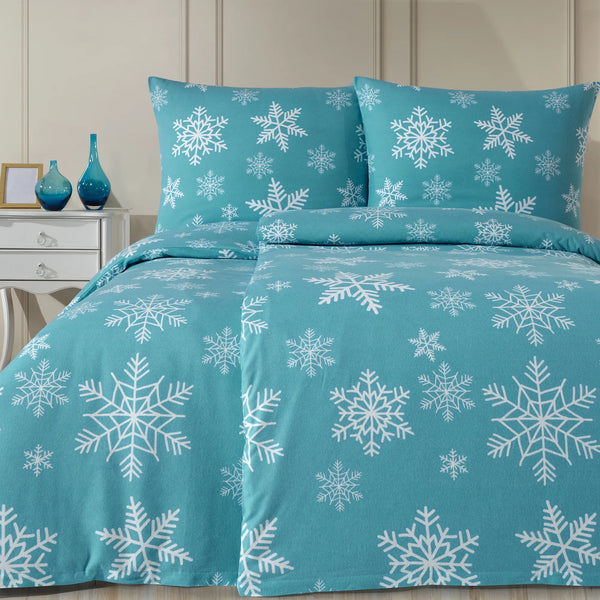 100% Baumwolle Biber Bettwäsche - Snowy