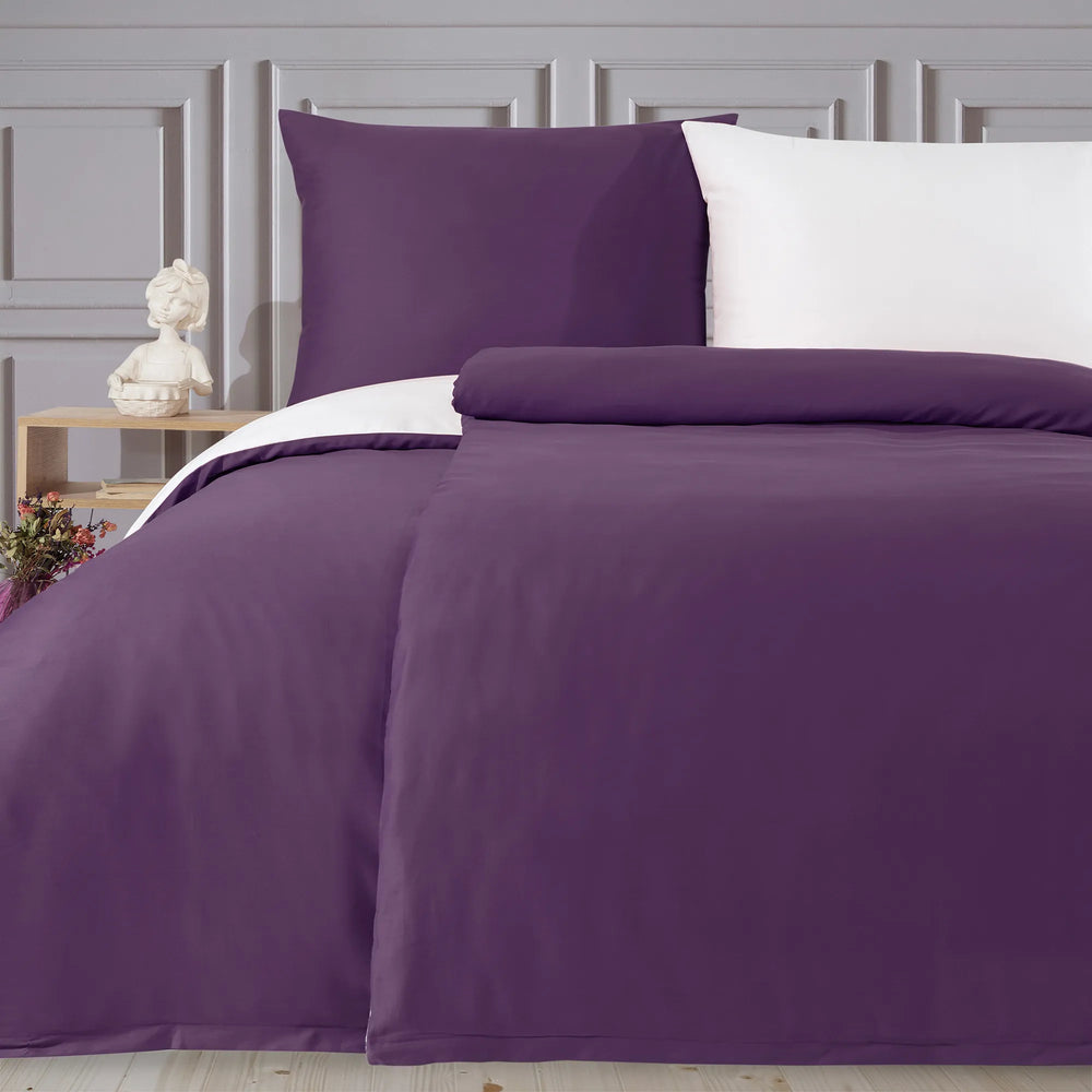 100% Baumwolle A-B Satin Bettwäsche - Violett