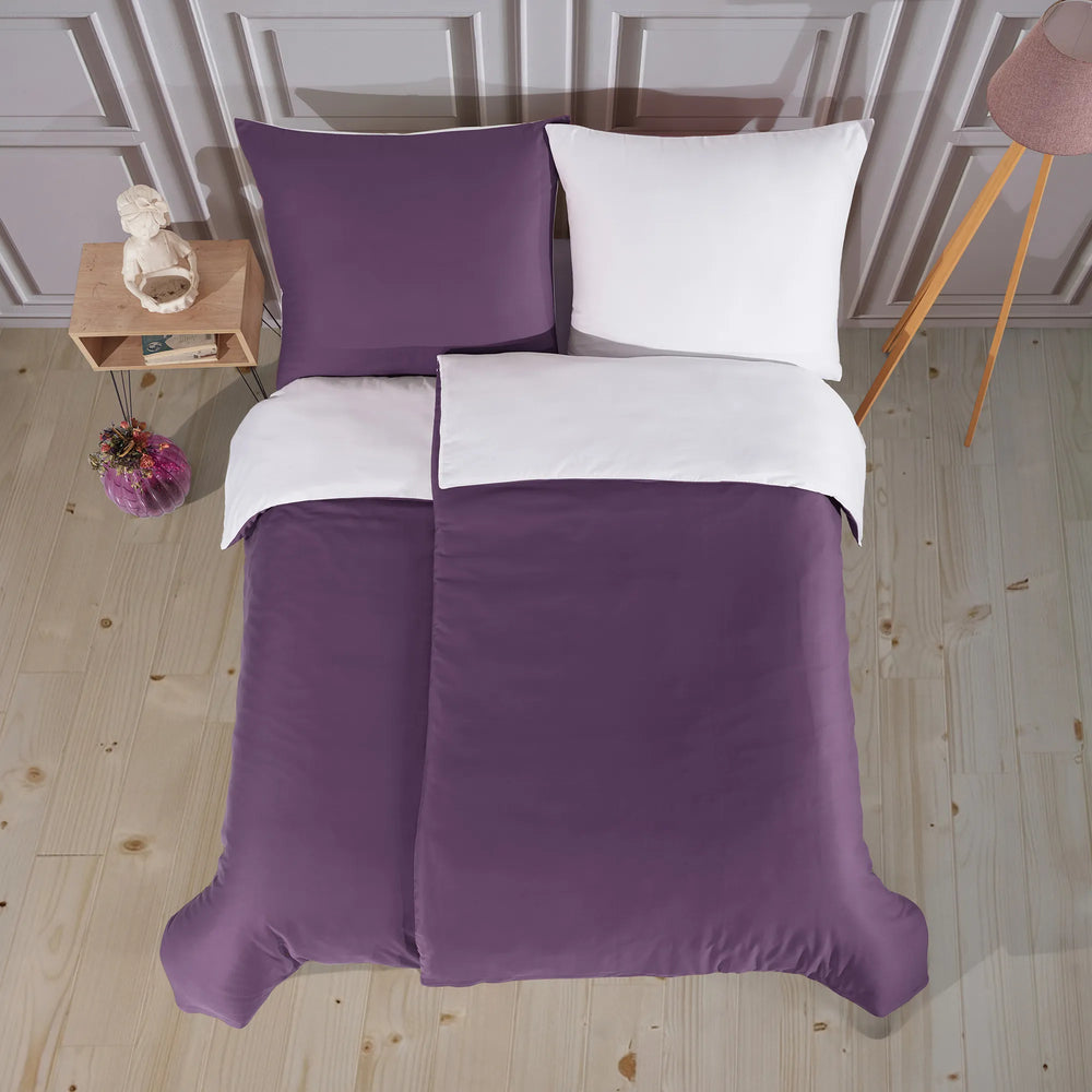 100% Baumwolle A-B Satin Bettwäsche - Violett