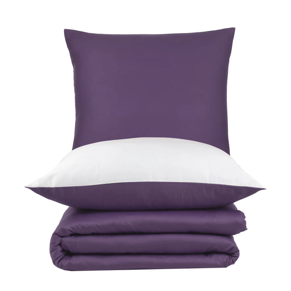 100% Baumwolle A-B Satin Bettwäsche - Violett