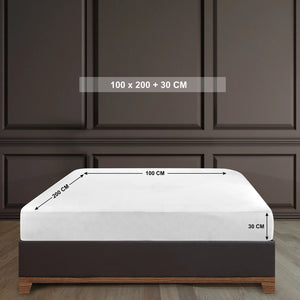 100% Baumwolle Jersey Spanbetttuch - White