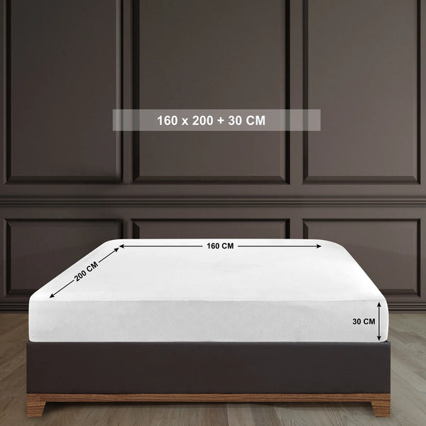 100% Baumwolle Jersey Spanbetttuch - White