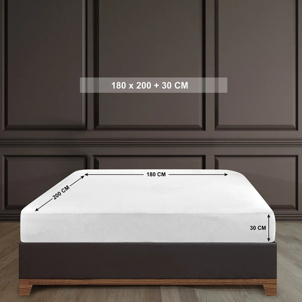 100% Baumwolle Jersey Spanbetttuch - White